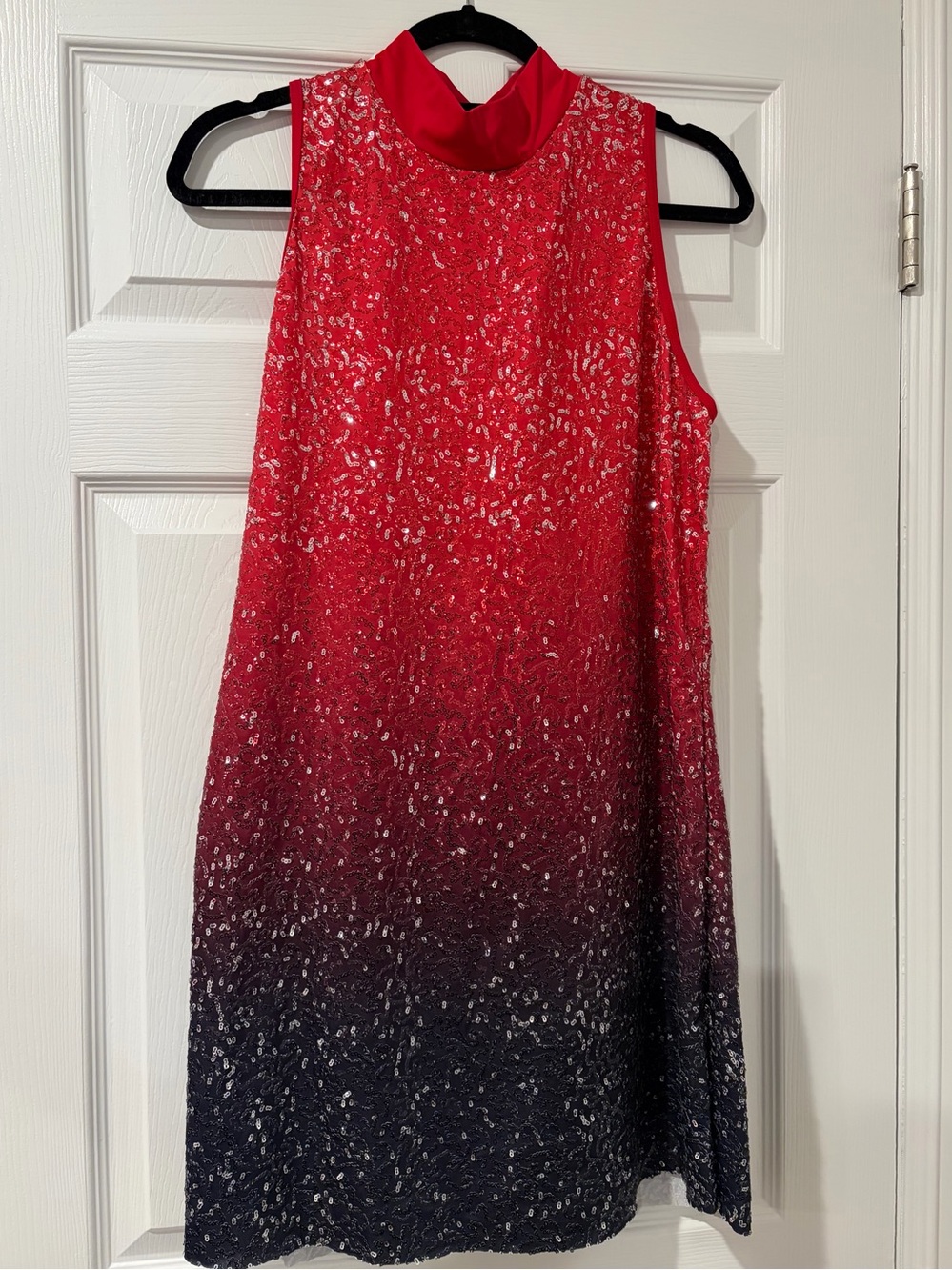 Balera Red to Black Ombre Sequin Sleeveless Dance Costume